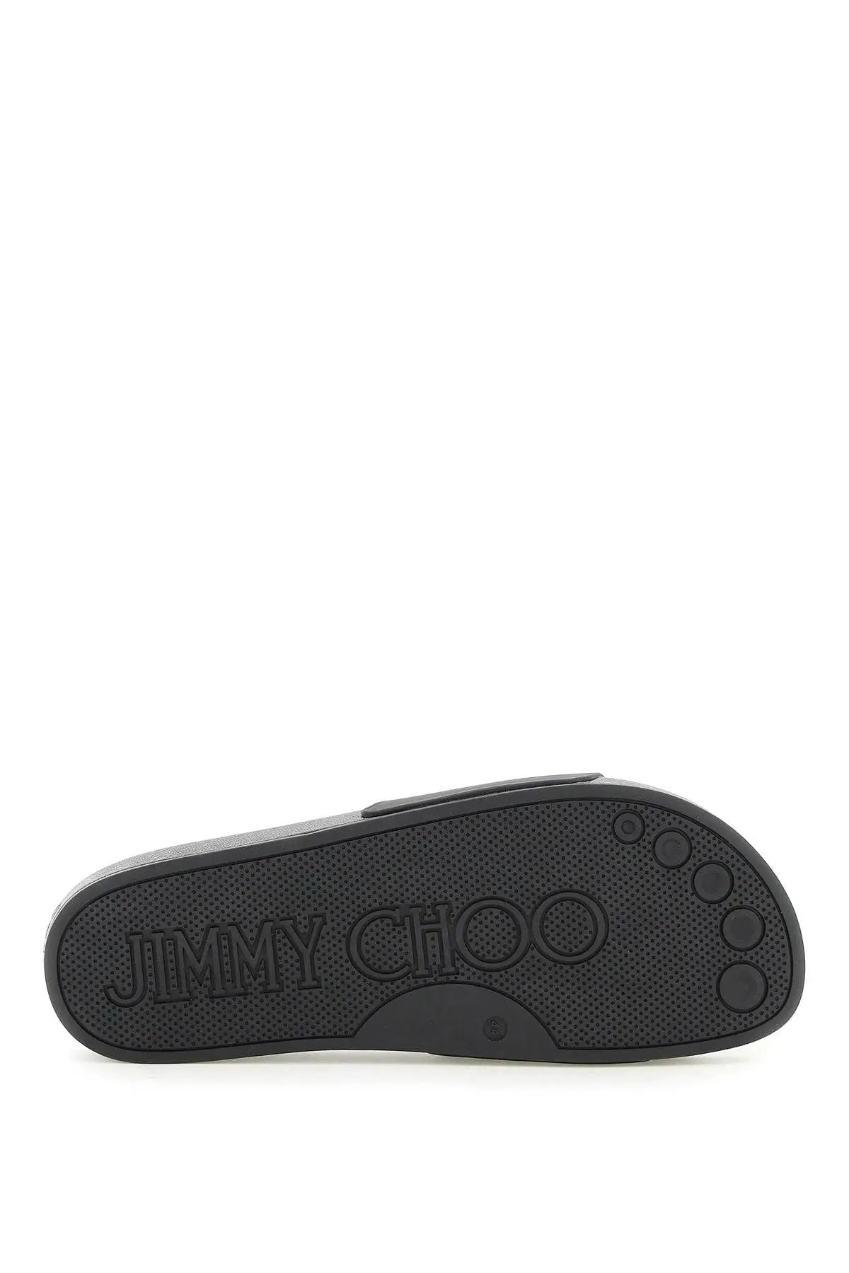 Jimmy Choo Black Port Rubber Slides