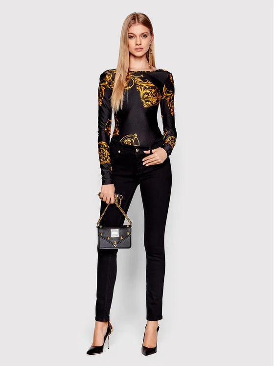 Versace Jeans Couture Black Regalia Bodysuit