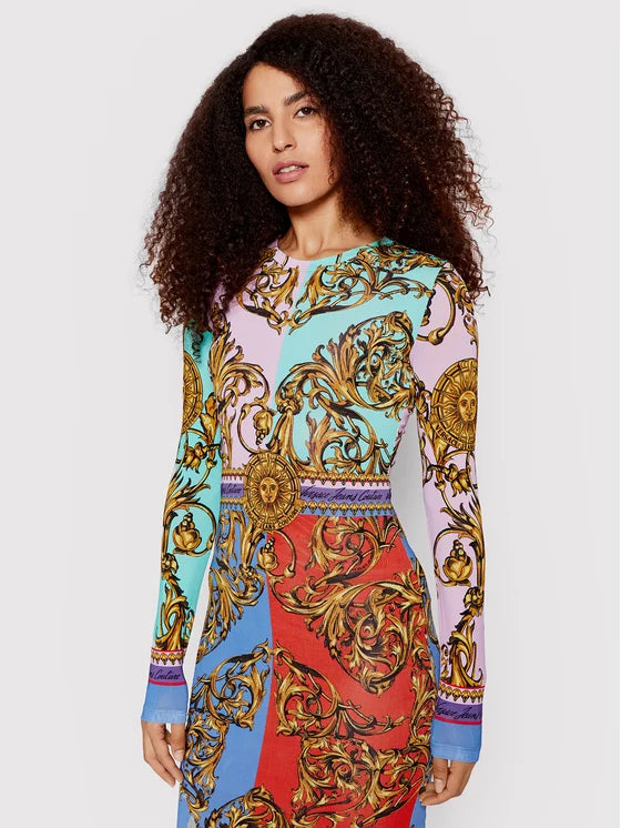 Versace Jeans Couture Multicolor Casual Garland Dress ICETIME LUXE Versace Jeans Couture Multicolor Casual Garland Dress ICETIME LUXE