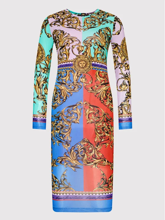 Versace Jeans Couture Multicolor Casual Garland Dress